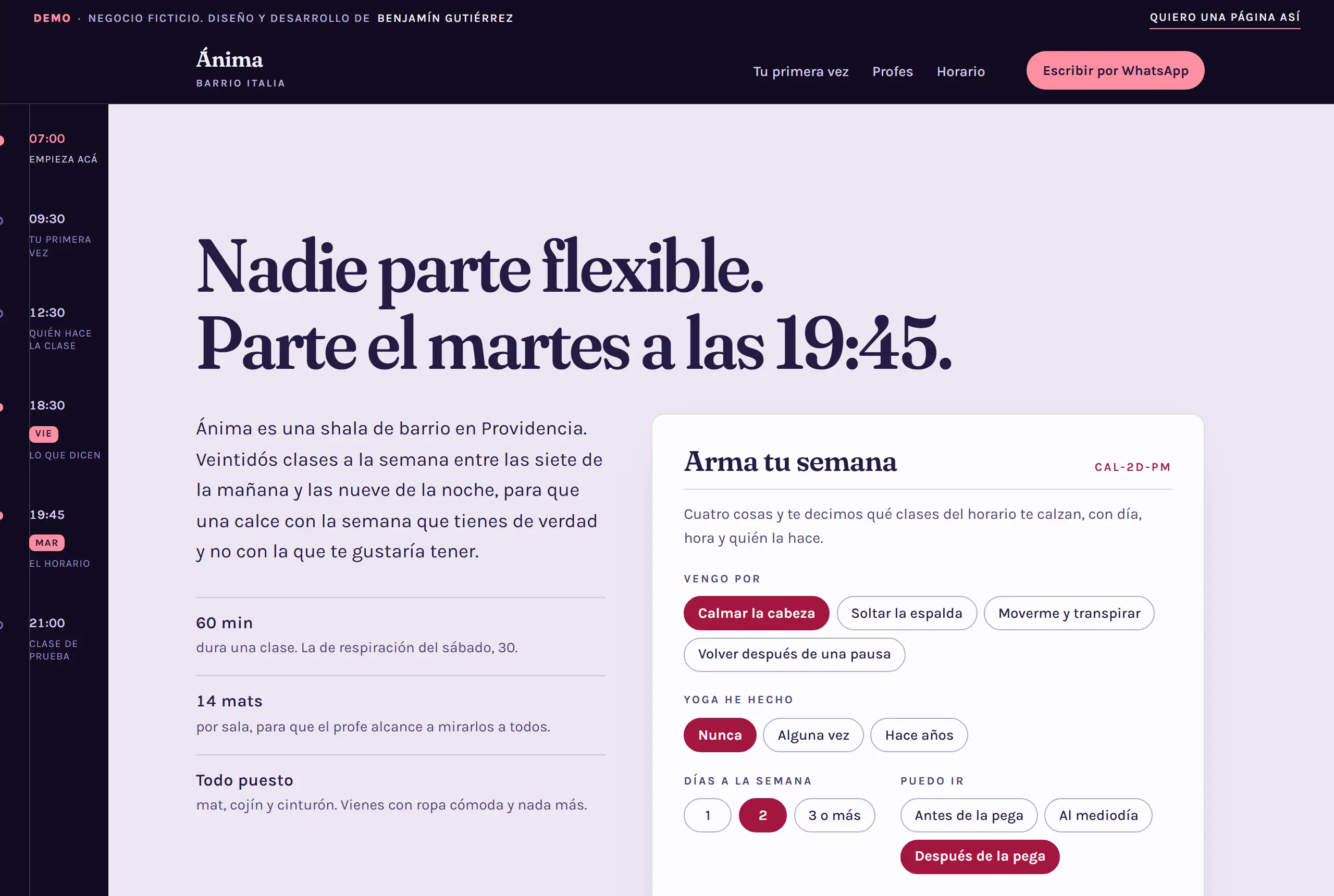 Captura del sitio de Ánima en pantalla de escritorio.